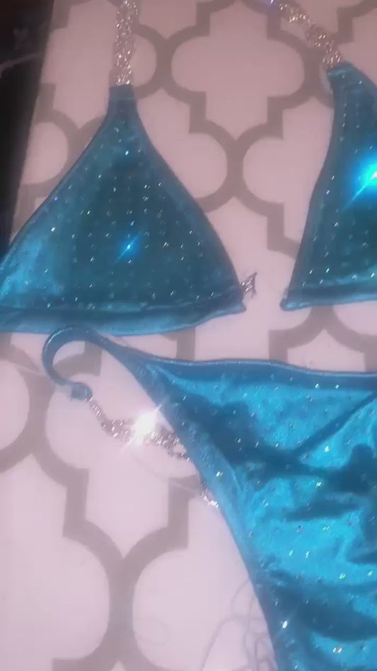 Blue Rhinestone Competition /Glamour Bikini