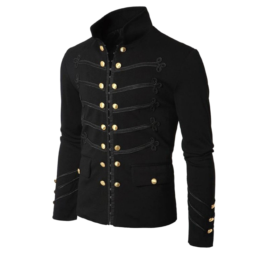 Steampunk Men Gothic  Military Jacket