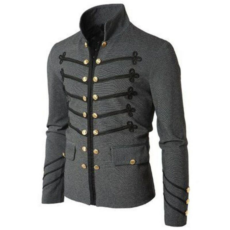 Steampunk Men Gothic  Military Jacket